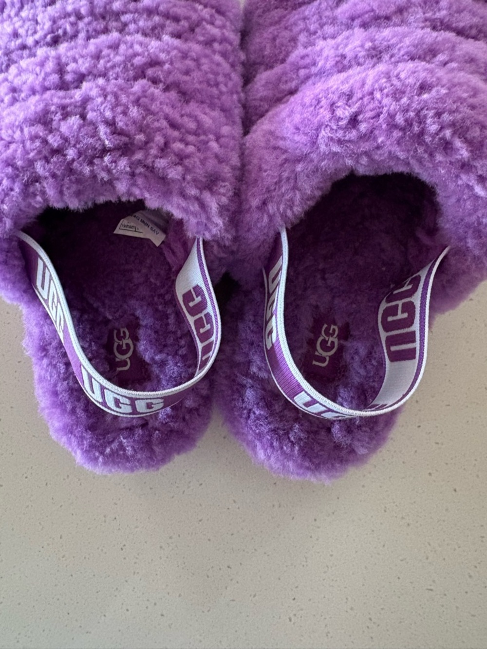 UGG Fluff Yeah Slide Slippers, Purple, Size 7 - Picture 3 of 5